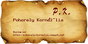 Pohorely Kornélia névjegykártya